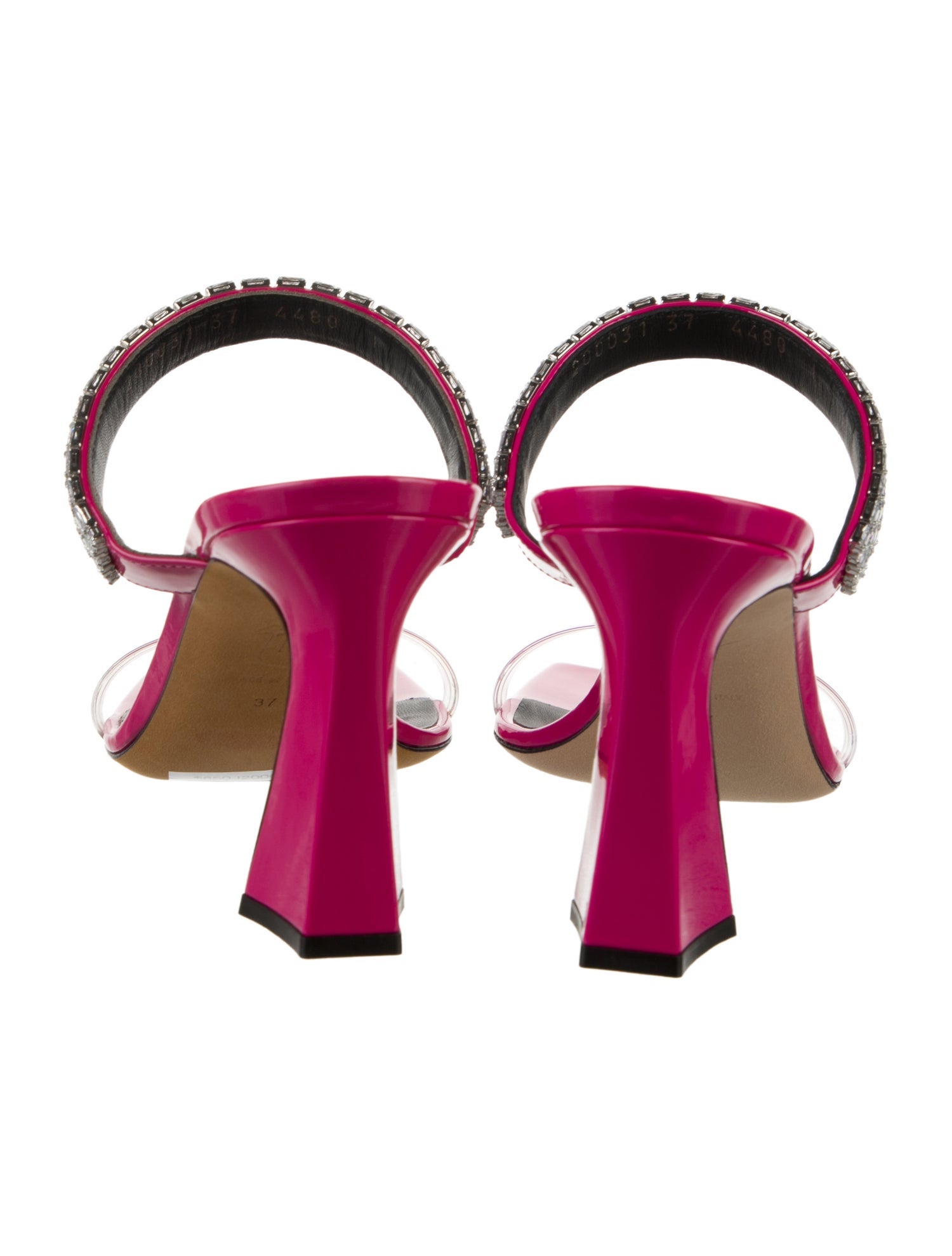 Giuseppe Zanotti Patent Leather Crystal Embellishments Sandals